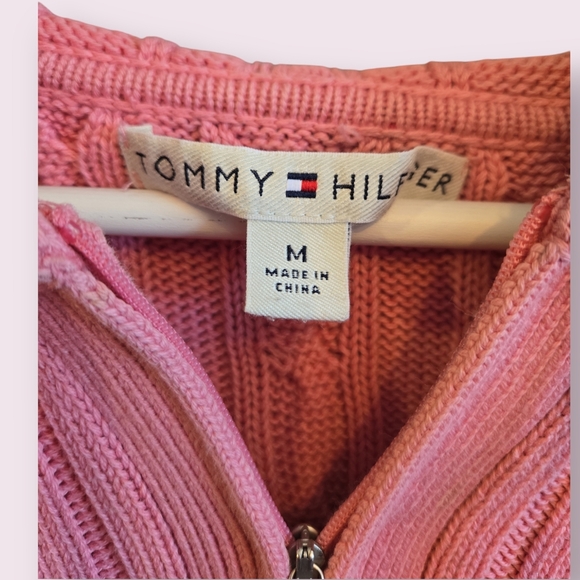 Vintage Tommy Hilfiger Pink Cable Knit Sweater - Picture 5 of 7